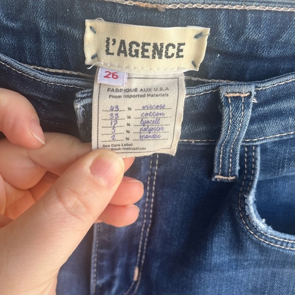 L’agence Margot High Rise Super Stretch Skinny Cropped Jean in true blue size 26 - Picture 7 of 8